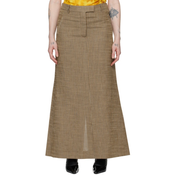 아크네스튜디오 아크네 스튜디오 Acne Studios Brown Tailored Long Skirt 241129F093004