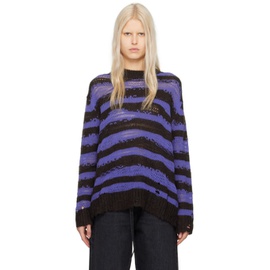 아크네 스튜디오 Acne Studios Purple & Black Stripe Sweater 241129F096003