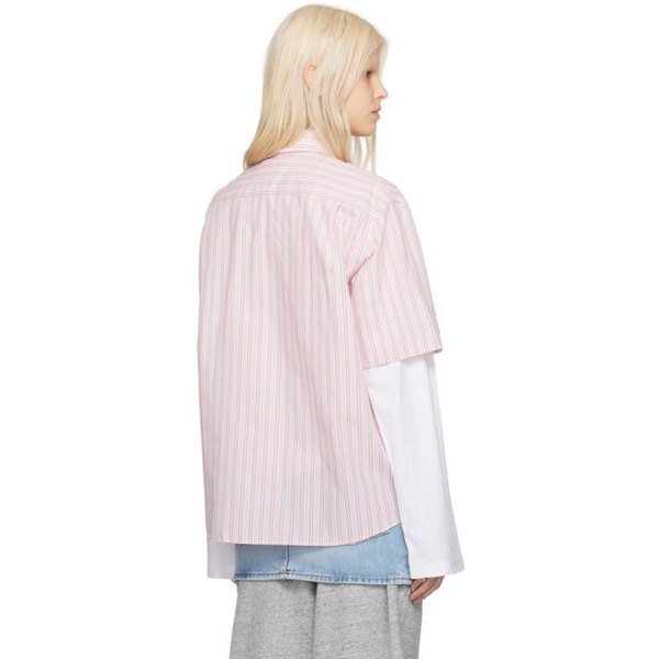 아크네스튜디오 아크네 스튜디오 Acne Studios Pink Stripe Shirt 241129F109014