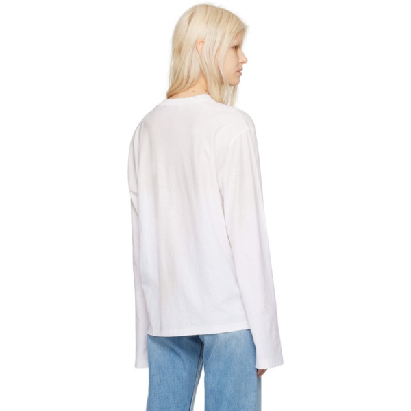 아크네스튜디오 아크네 스튜디오 Acne Studios White Printed Long Sleeve T-Shirt 241129F110006
