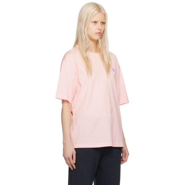 아크네스튜디오 아크네 스튜디오 Acne Studios Pink Patch T-Shirt 241129F110031