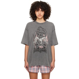 아크네 스튜디오 Acne Studios Gray Faded T-Shirt 241129F110063