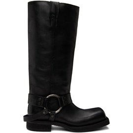 아크네 스튜디오 Acne Studios Black Leather Buckle Tall Boots 241129F115003