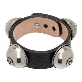 아크네 스튜디오 Acne Studios Black Leather Stud Bracelet 241129M142003