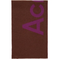 아크네 스튜디오 Acne Studios Brown & Pink Logo Jacquard Scarf 241129M150085