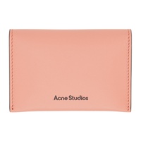 아크네 스튜디오 Acne Studios Pink Folded Leather Card Holder 241129M163007