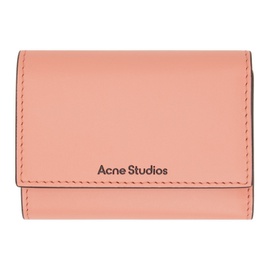 아크네 스튜디오 Acne Studios Pink Trifold Leather Wallet 241129M164006