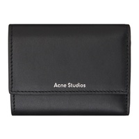 아크네 스튜디오 Acne Studios Black Trifold Leather Wallet 241129M164009