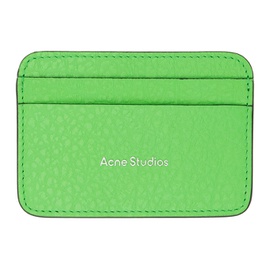 아크네 스튜디오 Acne Studios Green Leather Card Holder 241129M164016