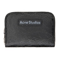 아크네 스튜디오 Acne Studios Black Leather Zip Wallet 241129M164030