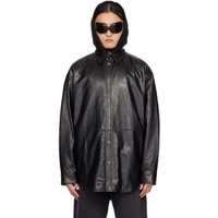 아크네 스튜디오 Acne Studios Black Embossed Leather Jacket 241129M181005