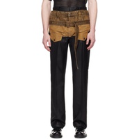 아크네 스튜디오 Acne Studios Black & Tan Belted Trousers 241129M191034