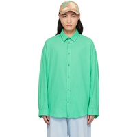 아크네 스튜디오 Acne Studios Green Button-Up Shirt 241129M192029