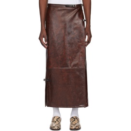 아크네 스튜디오 Acne Studios Brown Long Leather Maxi Skirt 241129M193023