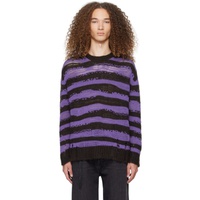 아크네 스튜디오 Acne Studios Brown & Purple Distressed Sweater 241129M201012
