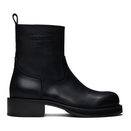 아크네 스튜디오 Acne Studios Black Leather Waxed Boots 241129M228001
