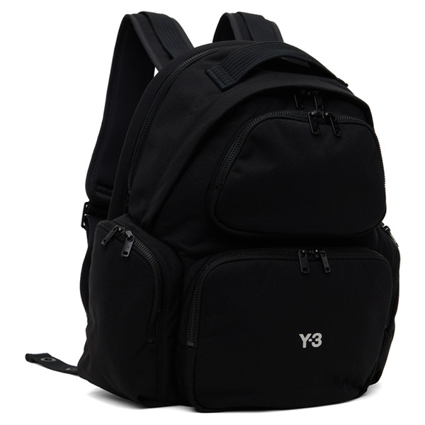  Y-3 Black Canvas Backpack 241138F042001