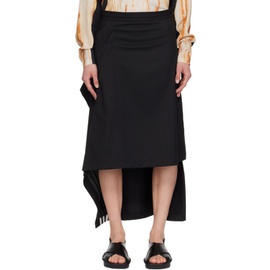 Y-3 Black Refined Woven Maxi Skirt 241138F093002