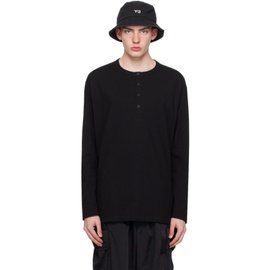 Y-3 Black Buttoned Long Sleeve T-Shirt 241138M213025