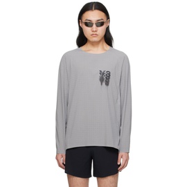 Y-3 Gray Printed Long Sleeve T-Shirt 241138M213030