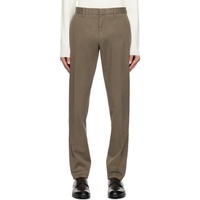ZEGNA Taupe Four-Pocket Trousers 241142M191002