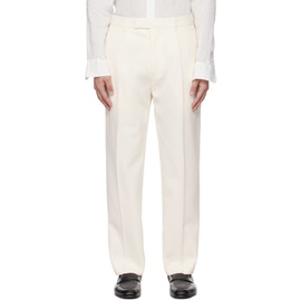 ZEGNA 오프화이트 Off-White Pleated Trousers 241142M191011