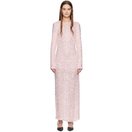 가니 GANNI Pink 3D Sequins Maxi Dress 241144F055001