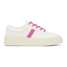 가니 GANNI White & Pink Sporty Mix Cupsole Sneakers 241144F128001