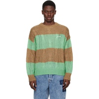 가니 GANNI Brown & Green Striped Sweater 241144M201012