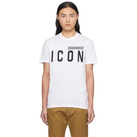 디스퀘어드2 Dsquared2 White Be Icon Cool T-Shirt 241148M213000