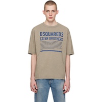 디스퀘어드2 Dsquared2 Khaki Loose Fit T-Shirt 241148M213026