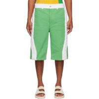 Stanley Raffington SSENSE Exclusive Green & White Denim Shorts 241151M193001