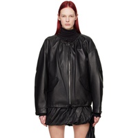 핼무트랭 Helmut Lang Black Zip Leather Jacket 241154F063006