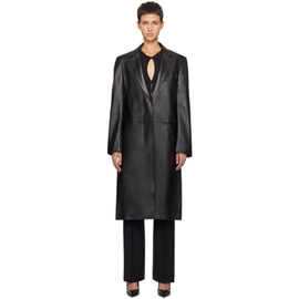 핼무트랭 Helmut Lang Black Tailored Leather Coat 241154F064000