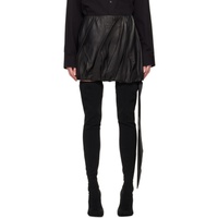 핼무트랭 Helmut Lang Black Ballooned Leather Miniskirt 241154F090005