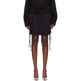 핼무트랭 Helmut Lang Black Pleated Miniskirt 241154F090007