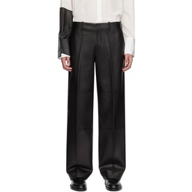 핼무트랭 Helmut Lang Black Creased Leather Pants 241154M189000