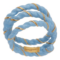 메종마르지엘라 Maison Margiela Gold & Blue Twisted Wire Ring 241168F011000