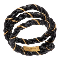 메종마르지엘라 Maison Margiela Gold & Black Twisted Wire Ring 241168F011002