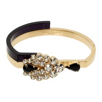 메종마르지엘라 Maison Margiela Gold & Black Crystal Bracelet 241168F020004