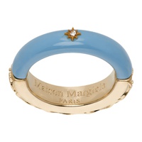 메종마르지엘라 Maison Margiela Gold & Blue Enamel Ring 241168F024008