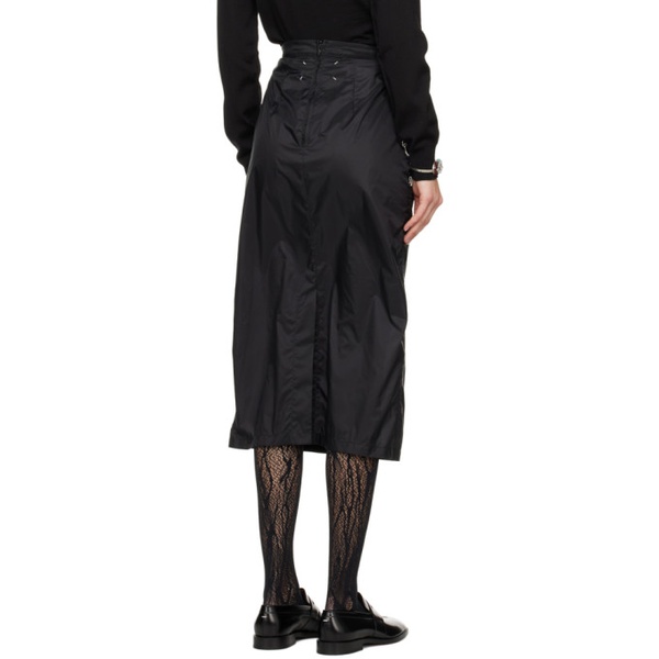 메종마르지엘라 메종마르지엘라 Maison Margiela Black Vented Midi Skirt 241168F092011