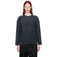 메종마르지엘라 Maison Margiela Black Embroidered Sweatshirt 241168F098000
