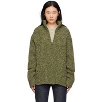 메종마르지엘라 Maison Margiela Green Mended Sweater 241168F099003
