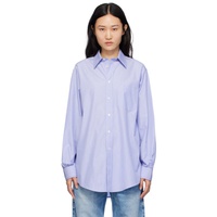 메종마르지엘라 Maison Margiela Blue Oversized Shirt 241168F109000