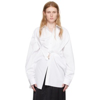 메종마르지엘라 Maison Margiela White Gathered Shirt 241168F109011