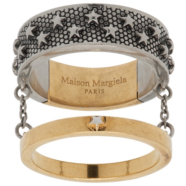 메종마르지엘라 메종마르지엘라 Maison Margiela Silver & Gold Tiered Ring 241168M147008
