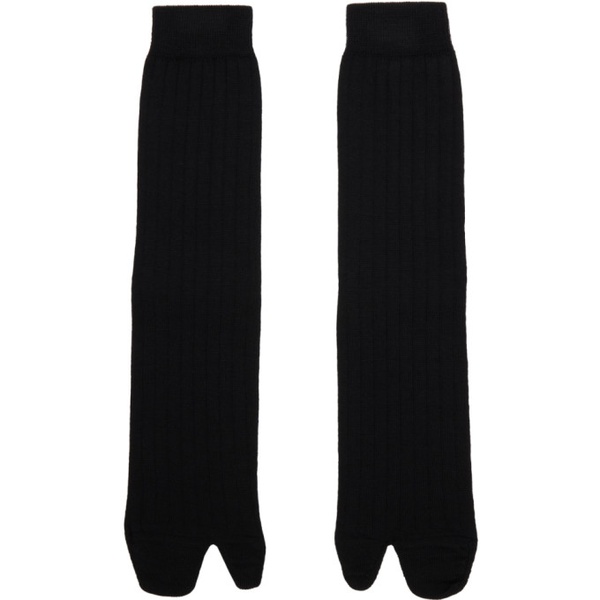 메종마르지엘라 메종마르지엘라 Maison Margiela Black Bootleg Socks 241168M150004
