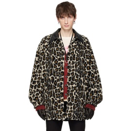메종마르지엘라 Maison Margiela Black & Beige Leopard Print Jacket 241168M180008