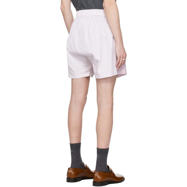 메종마르지엘라 메종마르지엘라 Maison Margiela White & Burgundy Striped Shorts 241168M193000